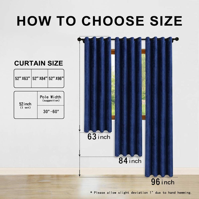 ELKCA Double-Sided Chenille Curtains for Living Room Luxury Room Royal Blue Curtains for Bedroom,Grommet Top (Royal Blue, 52" W x 96" L, 2 Panels) - Image 5